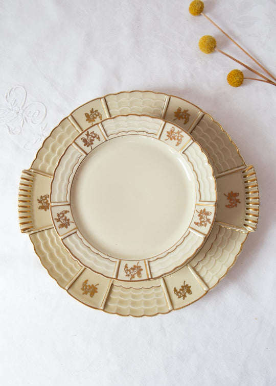 juego postre limoges lanternier porcelana vintage antigua