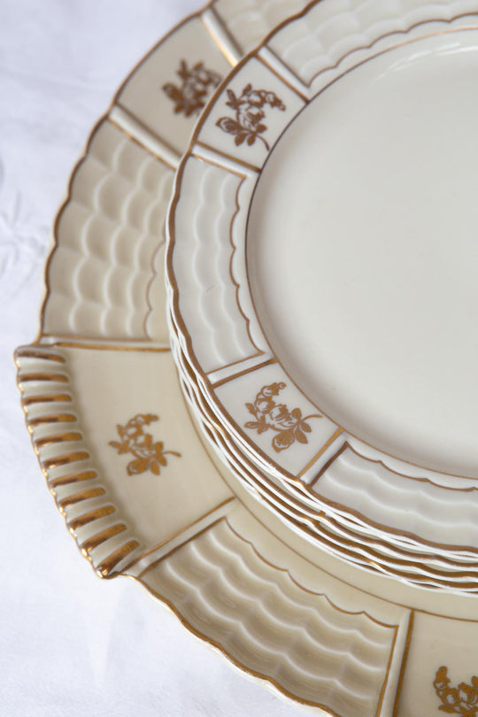 juego postre limoges lanternier porcelana vintage antigua