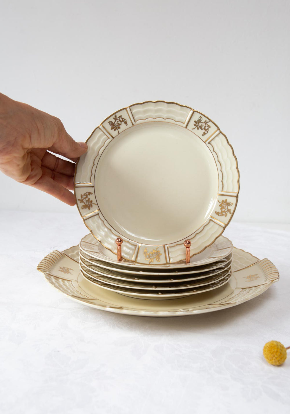 juego postre limoges lanternier porcelana vintage antigua
