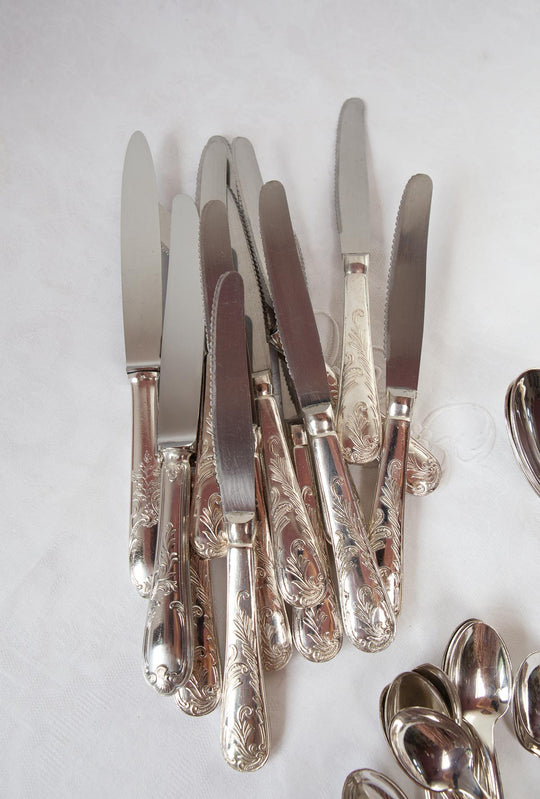 Cubertería de MESA francesa PARA 12 c. 1970 (48 PIEZAS)