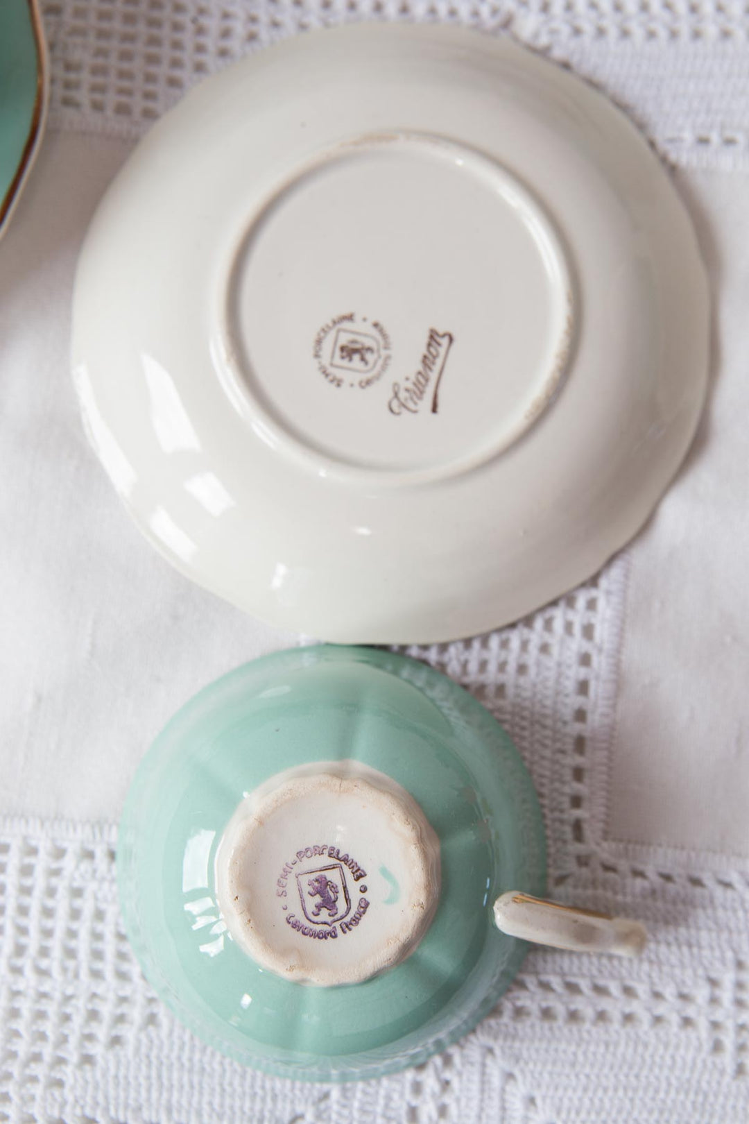 Juego de café loza francesa "semi porcelaine" 11 SERVICIOS c. 1960s