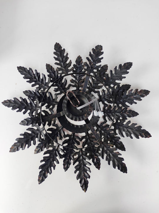 Plafón estilo sol hojas metal dorado c. 1960 (36 cm)