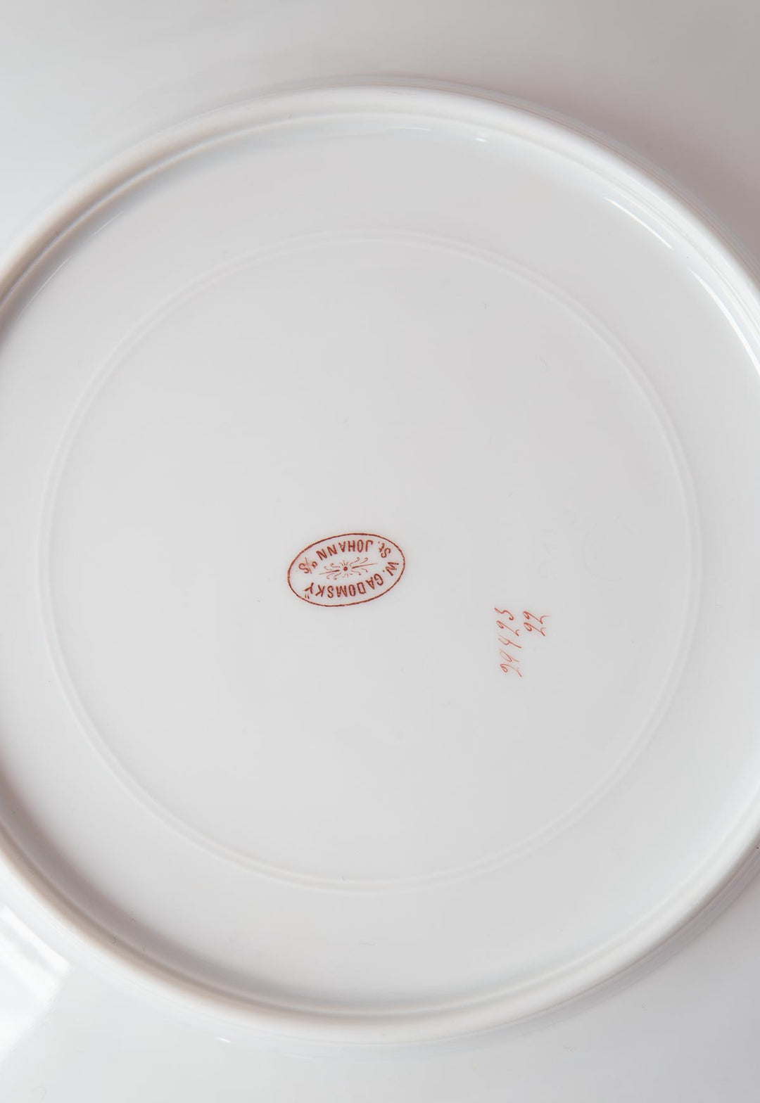 Juego de 8 platos llanos porcelana alemana Fritz Pfeffer (Gotha) c. 1900–1930s