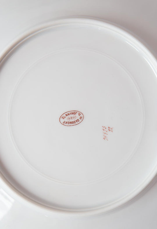 Juego de 8 platos llanos porcelana alemana Fritz Pfeffer (Gotha) c. 1900–1930s