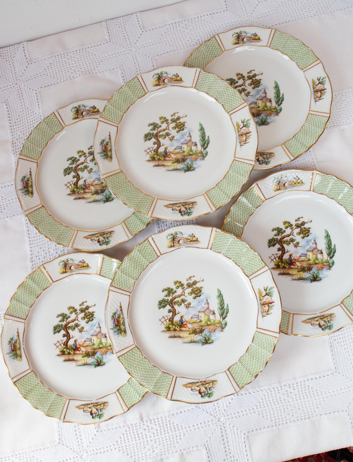 Juego 6 platos LLANOS Limoges Bernardaud (25 cm) – Vintage&Chic