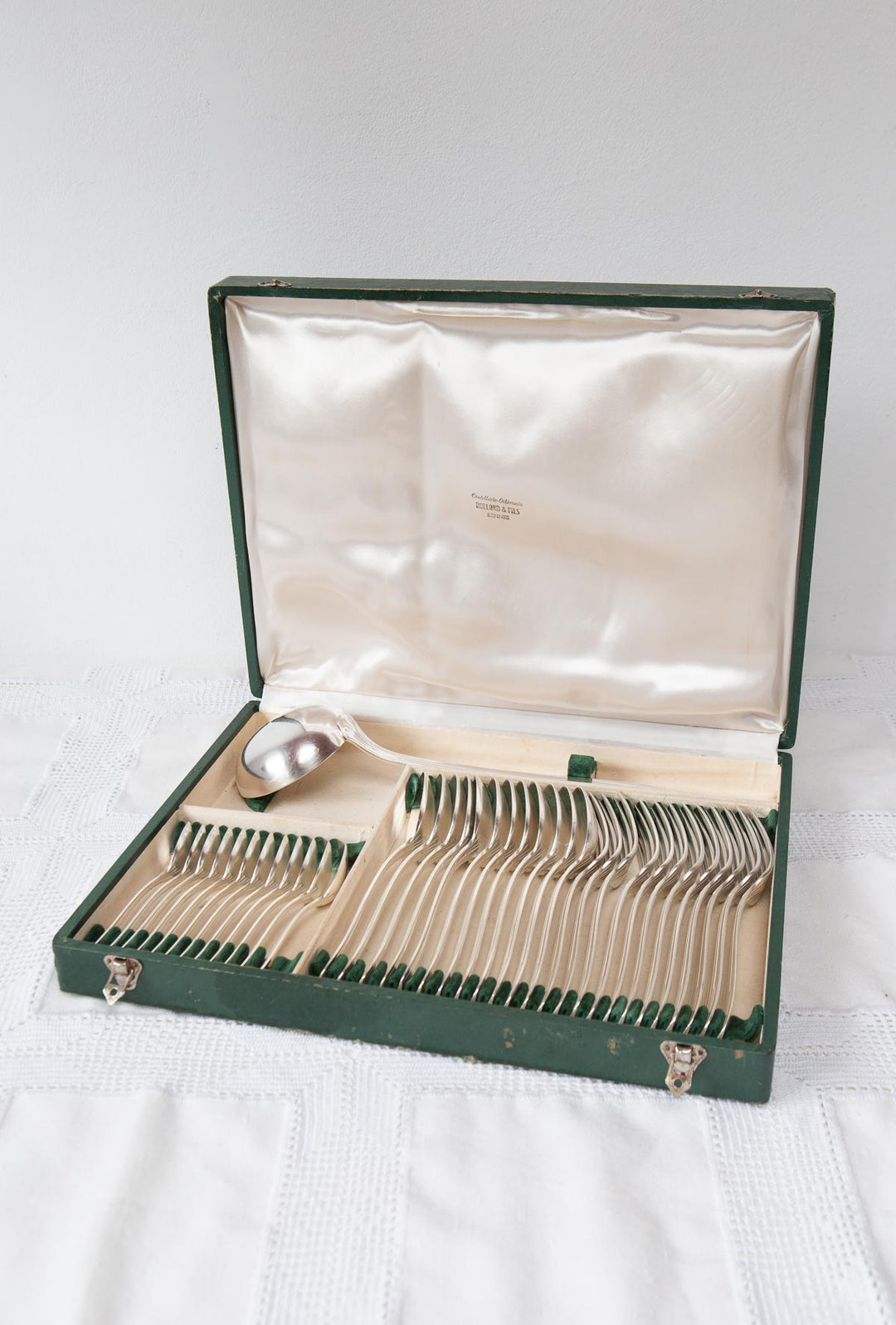 Cubertería art decó francesa metal argenté PARA 12 c. 1930-40s (37 PIEZAS)