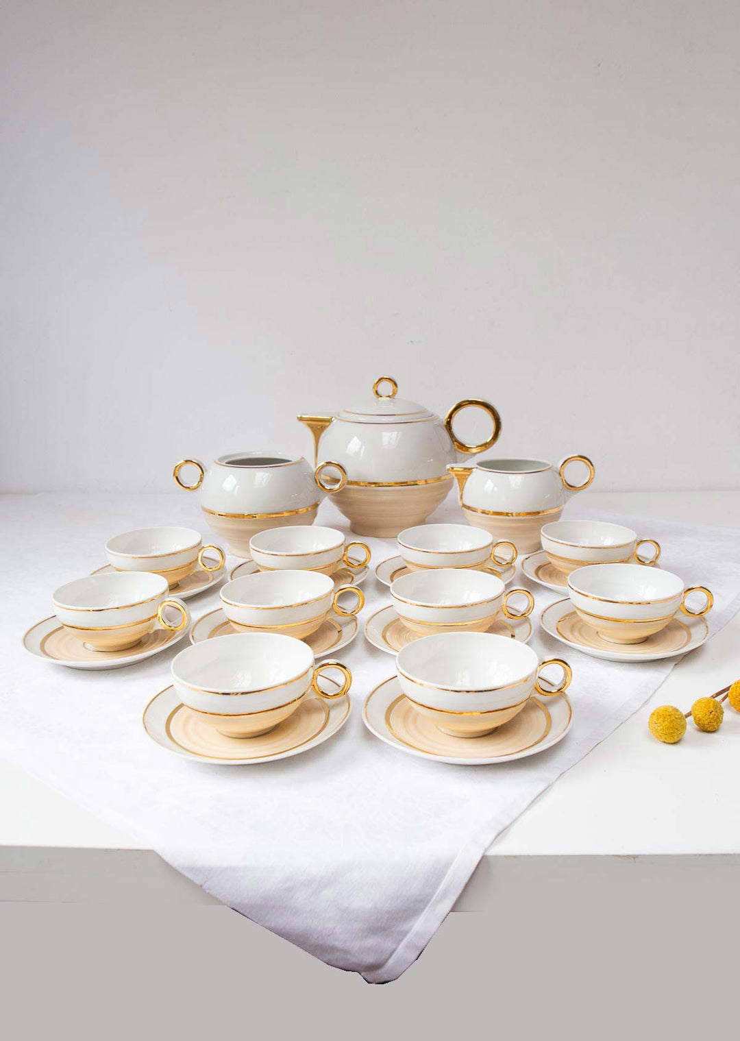 Juego de café/té en porcelana Limoges C. Ahrenfeldt c. 1920, 10 SERVICIOS