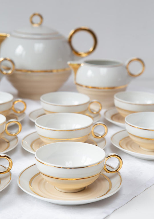 Juego de café/té en porcelana Limoges C. Ahrenfeldt c. 1920, 10 SERVICIOS