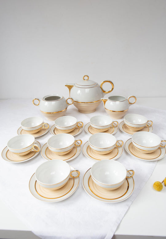 Juego de café/té en porcelana Limoges C. Ahrenfeldt c. 1920, 10 SERVICIOS