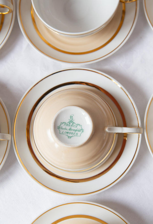 Juego de café/té en porcelana Limoges C. Ahrenfeldt c. 1920, 10 SERVICIOS
