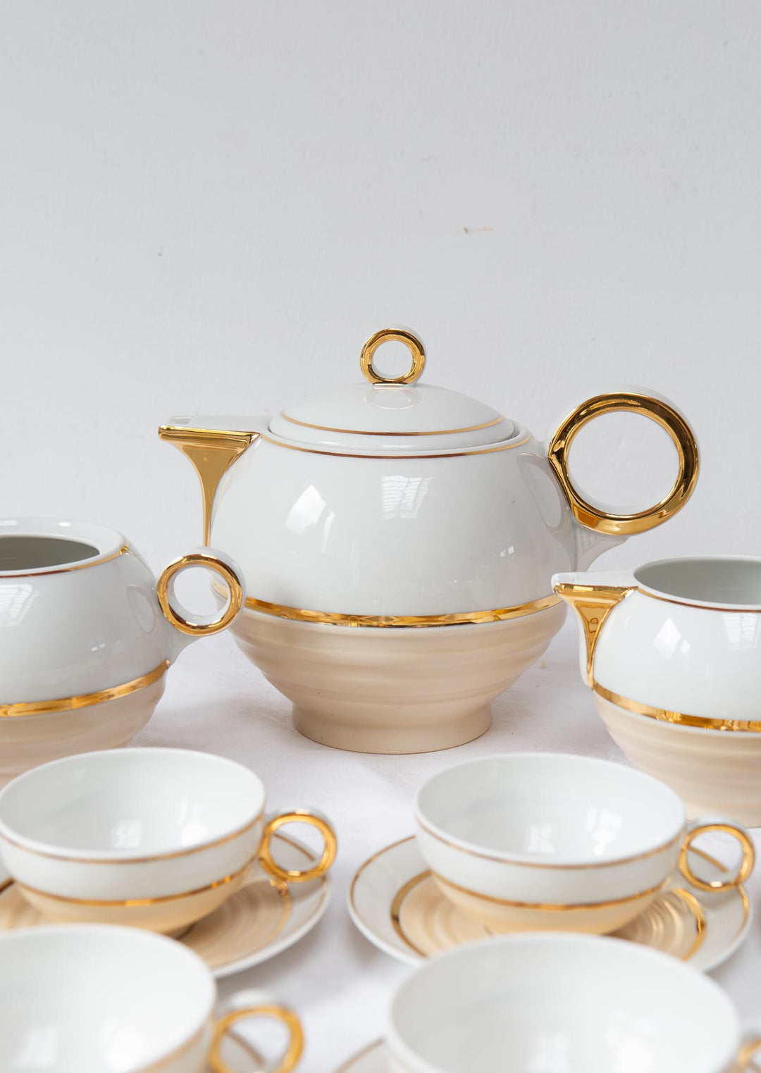 Juego de café/té en porcelana Limoges C. Ahrenfeldt c. 1920, 10 SERVICIOS