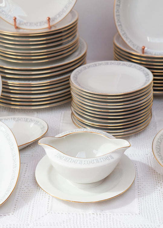 Vajilla porcelana sueca para 10-12 Hackefors / Hutschenreuther SIN ESTRENAR (54 PIEZAS)