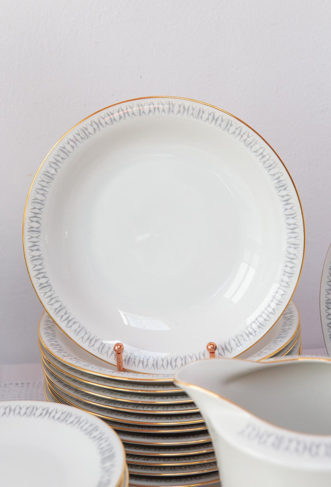 Vajilla porcelana sueca para 10-12 Hackefors / Hutschenreuther SIN ESTRENAR (54 PIEZAS)