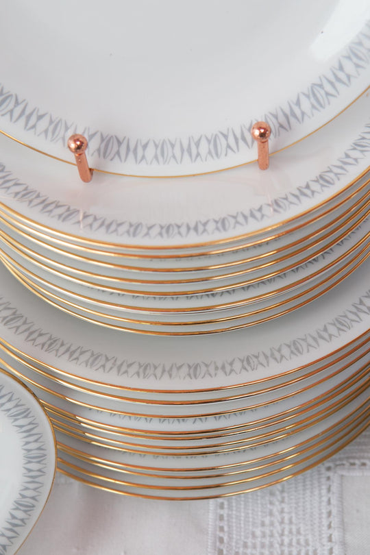 Vajilla porcelana sueca para 10-12 Hackefors / Hutschenreuther SIN ESTRENAR (54 PIEZAS)