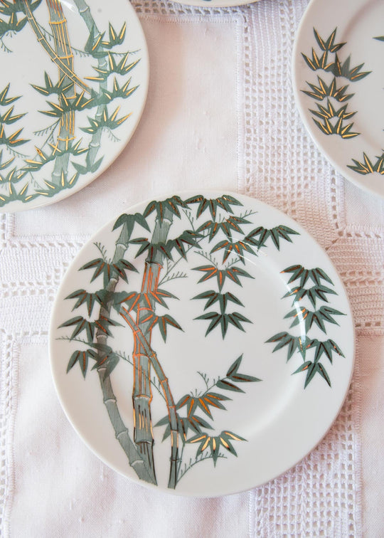 4 platos POSTRE porcelana china con palmeras (16 cm)