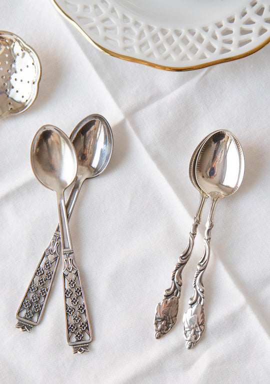 cucharillas de plata sueca café 1980s