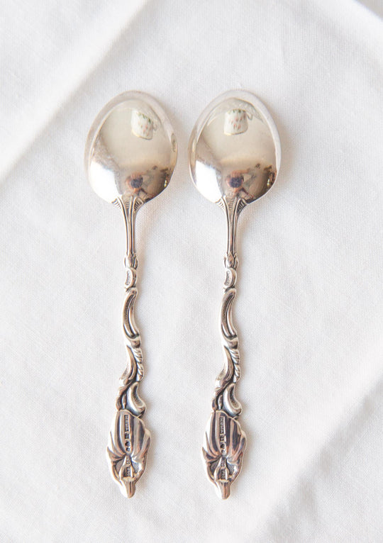 cucharillas de plata sueca café 1980s