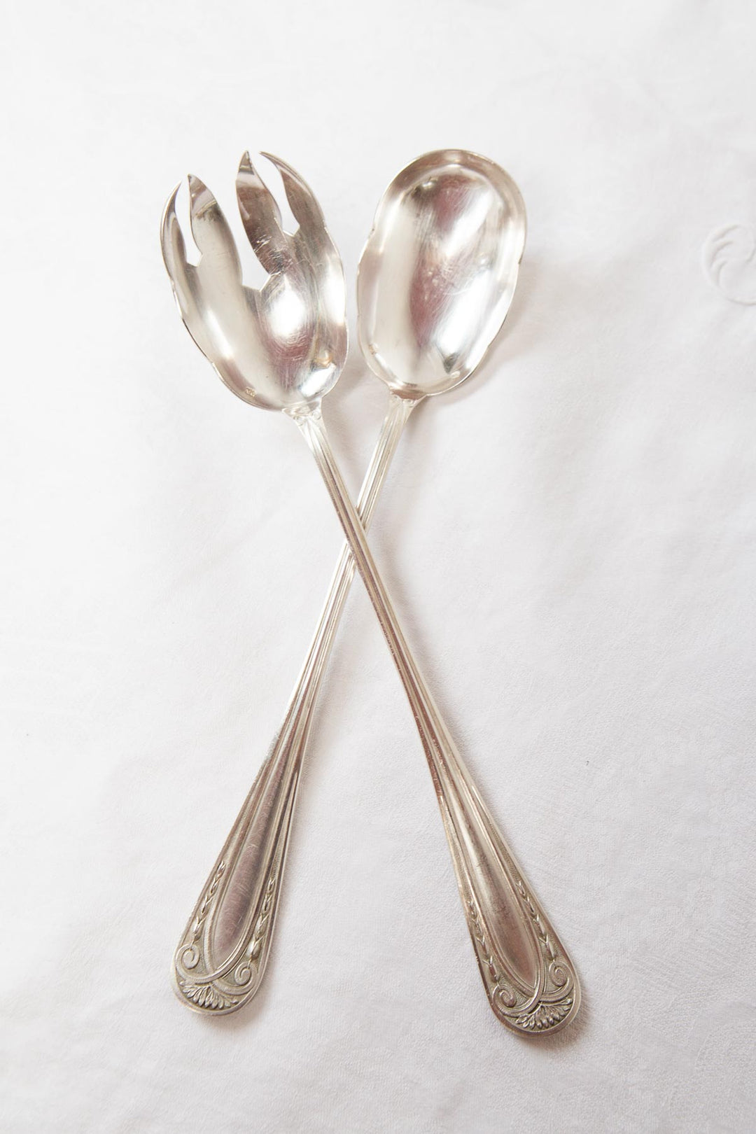 Antigua CUBERTERÍA PARA 12 art decó francesa inicial T Apollo c. 1930 (38 PIEZAS)