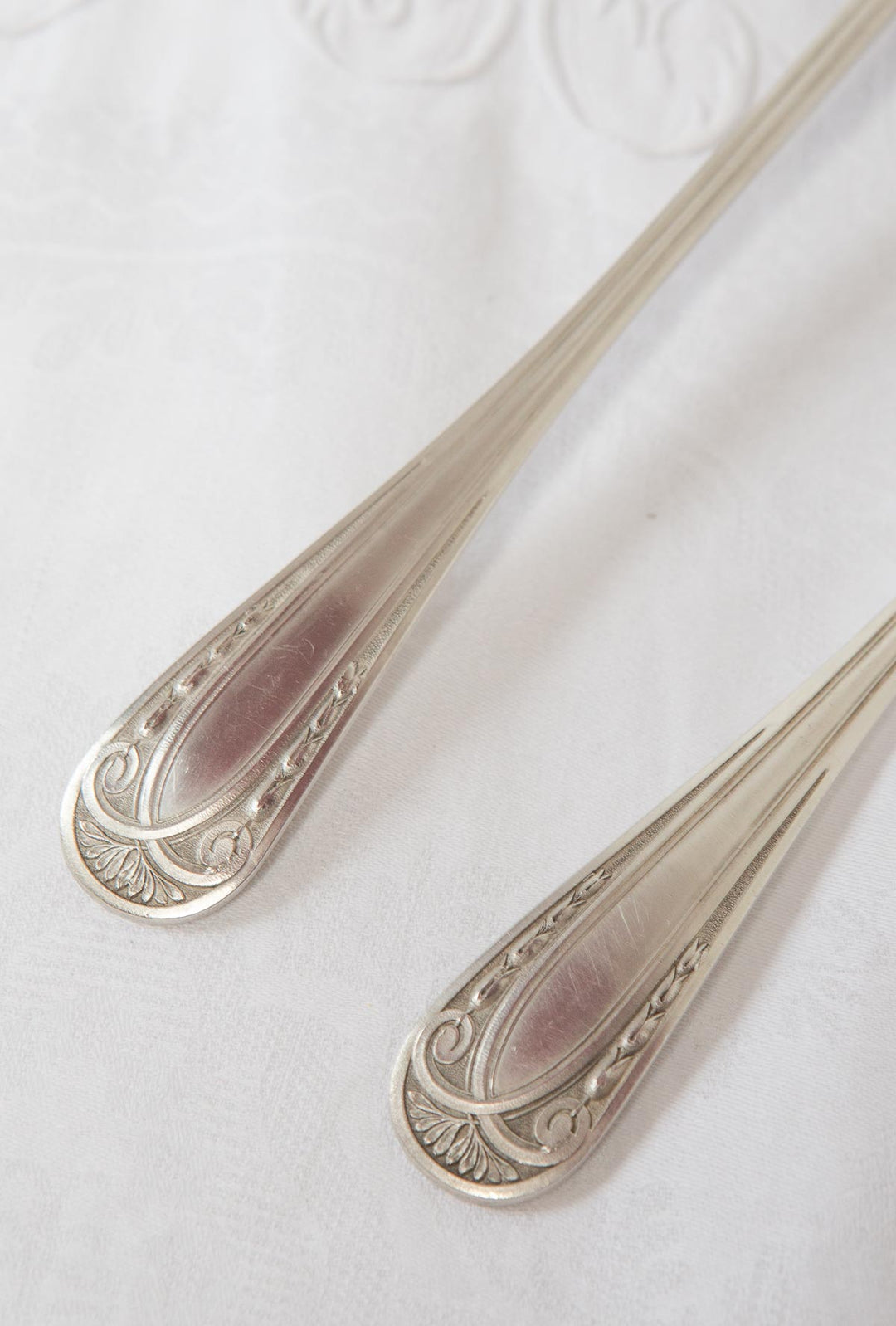 Antigua CUBERTERÍA PARA 12 art decó francesa inicial T Apollo c. 1930 (38 PIEZAS)