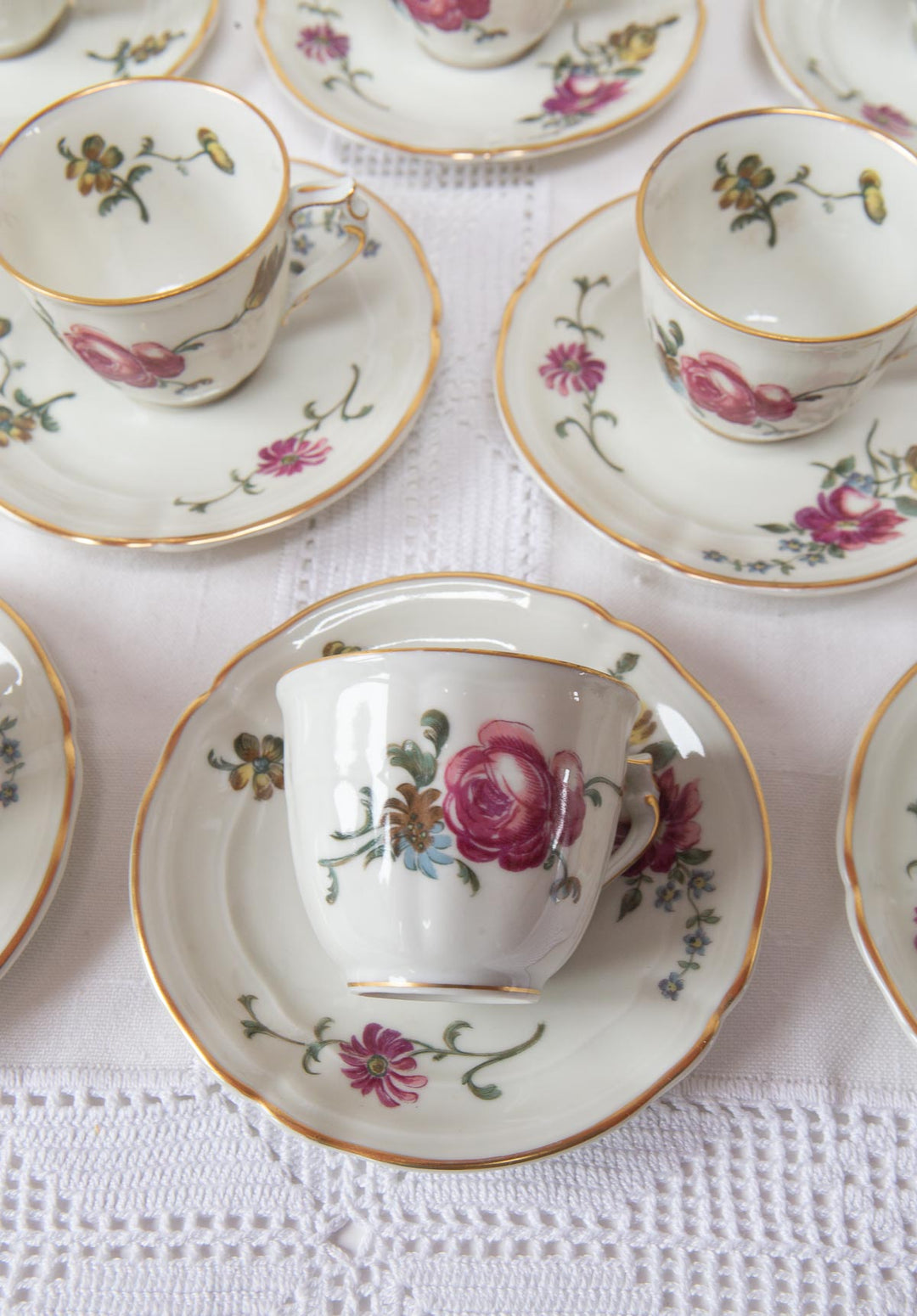 juego cafe bernardaud limoges flores 