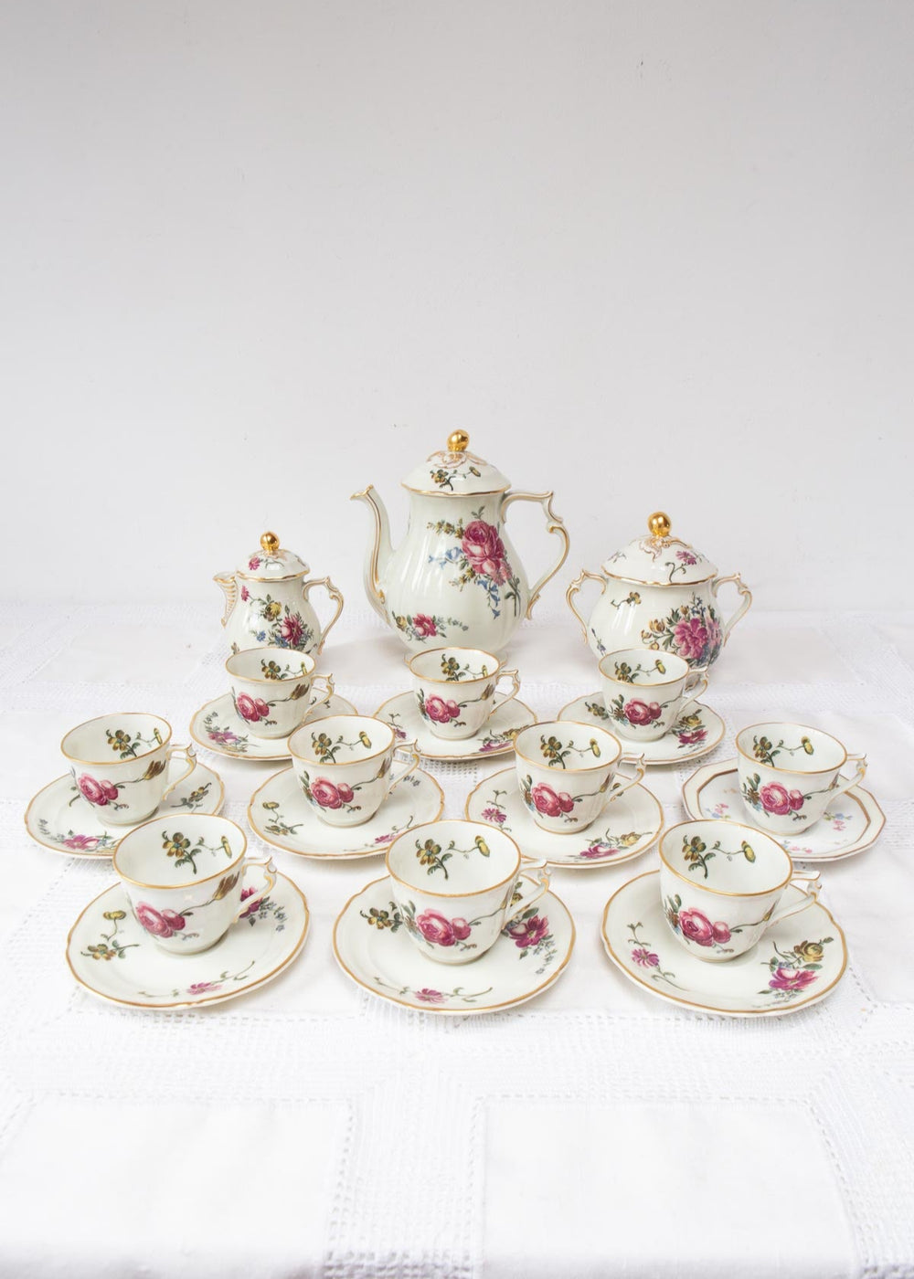 juego cafe bernardaud limoges flores 