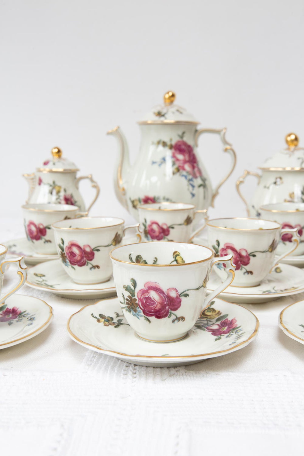 juego cafe bernardaud limoges flores 