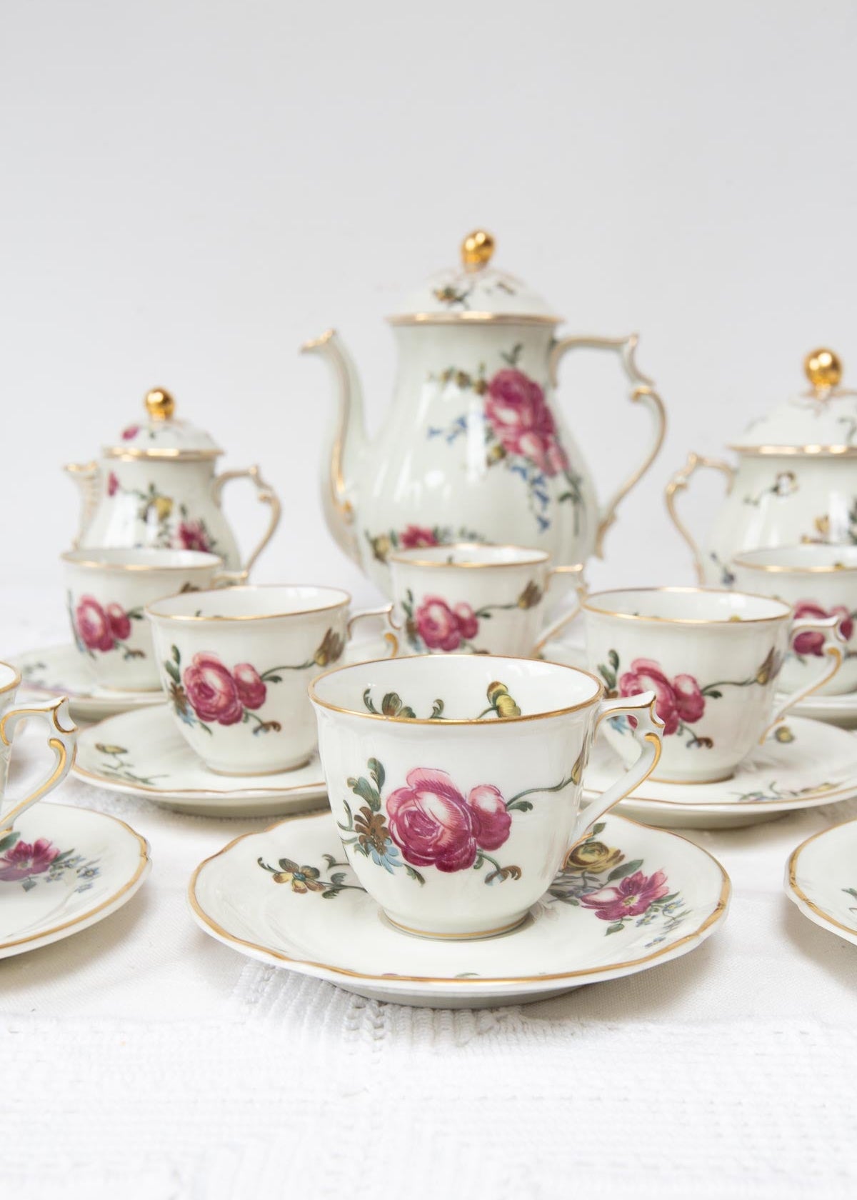 juego cafe bernardaud limoges flores 