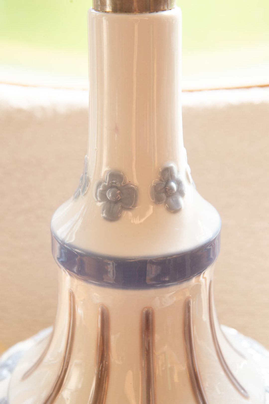 lámpara mesa porcelana lladró flores vintage table lamp