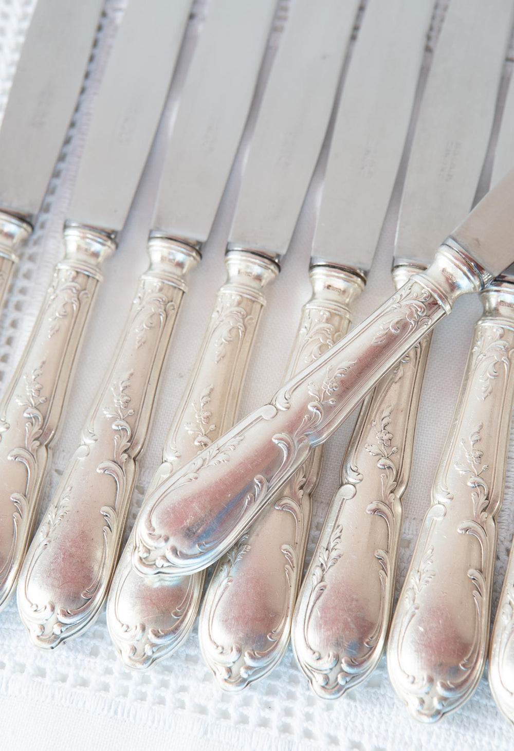 Juego antiguos cuchillos franceses ENTRANTES | POSTRE para 12 SFAM c. 1940s