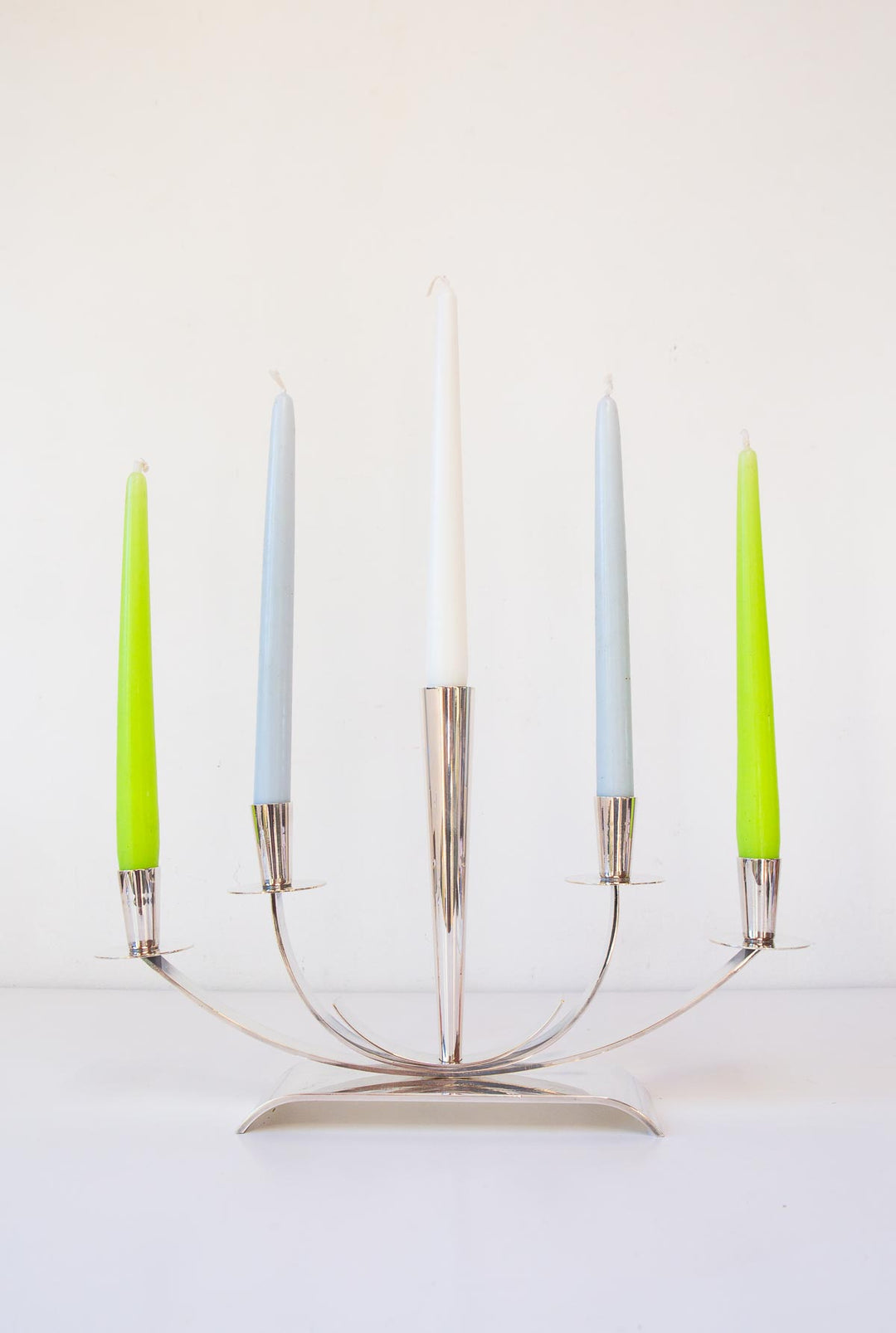 candelabro sueco laton plateado ystad metall