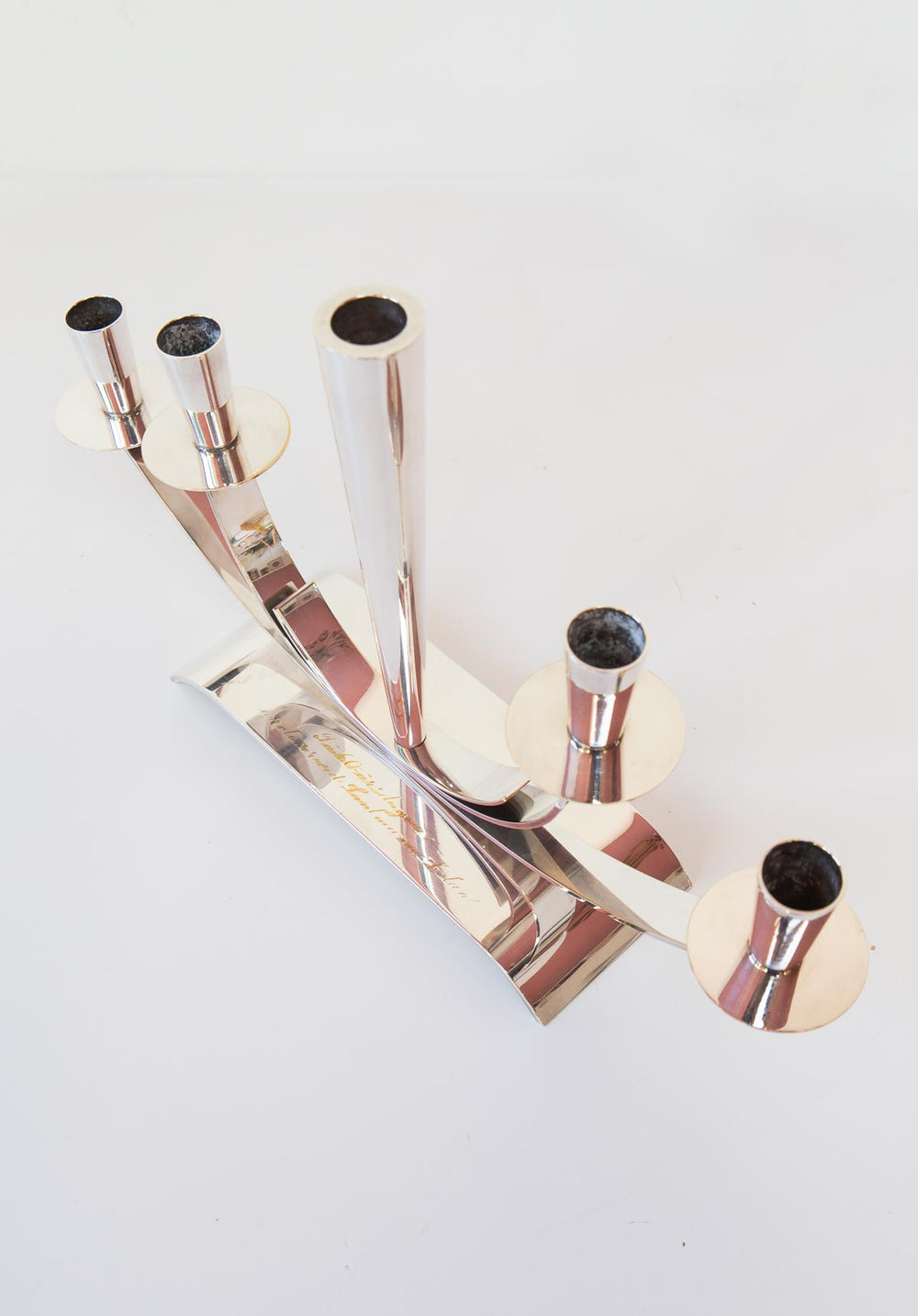 candelabro sueco laton plateado ystad metall