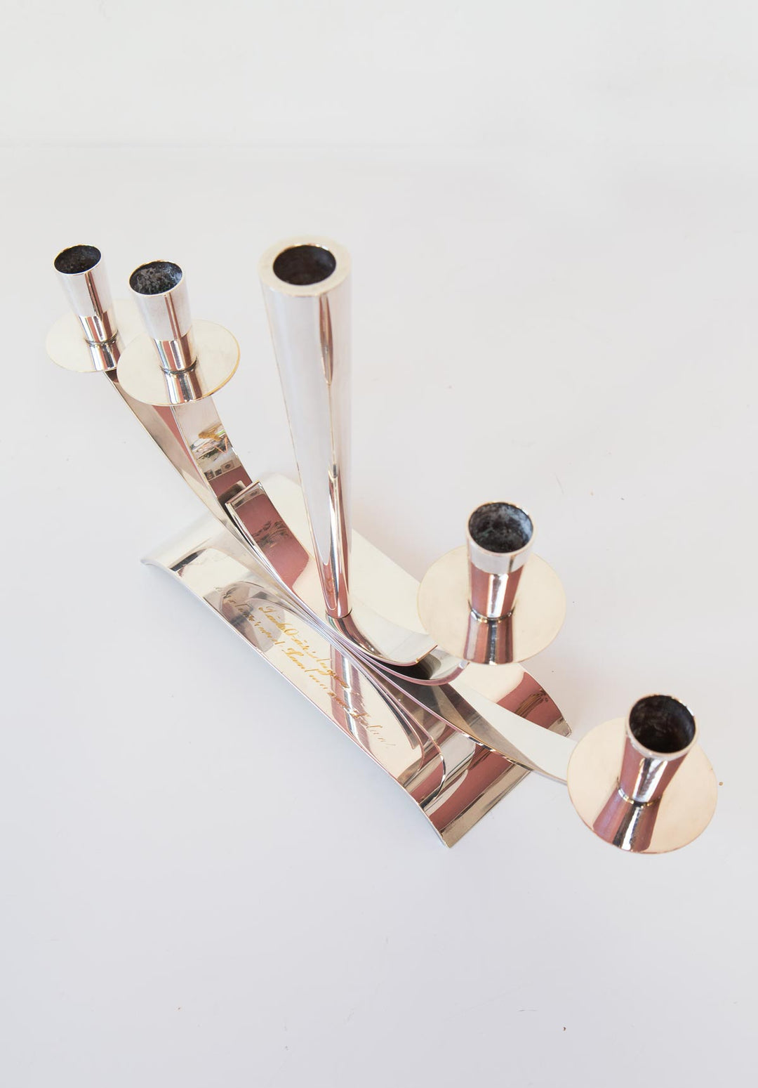 candelabro sueco laton plateado ystad metall