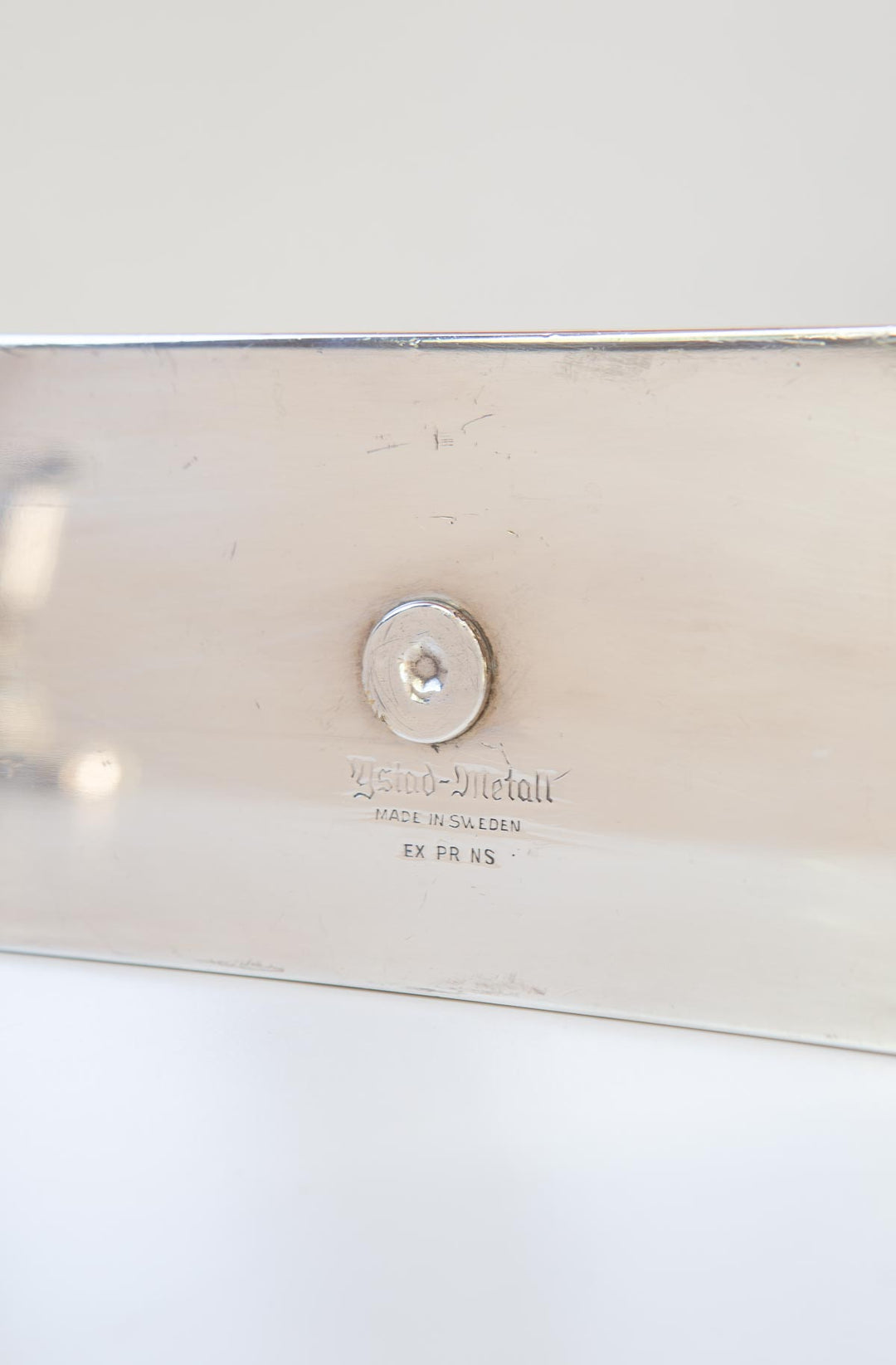 Gran candelabro sueco Ystad-Metall latón baño plata c. 1960s