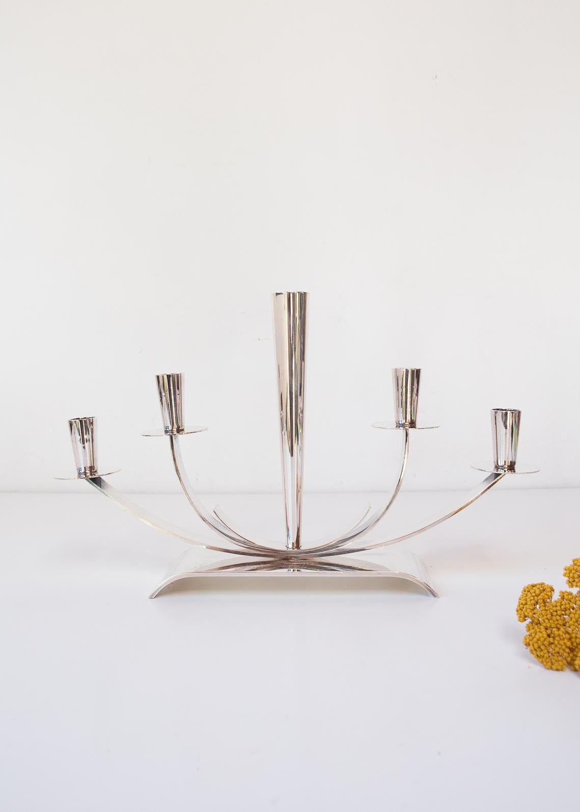 candelabro sueco laton plateado ystad metall