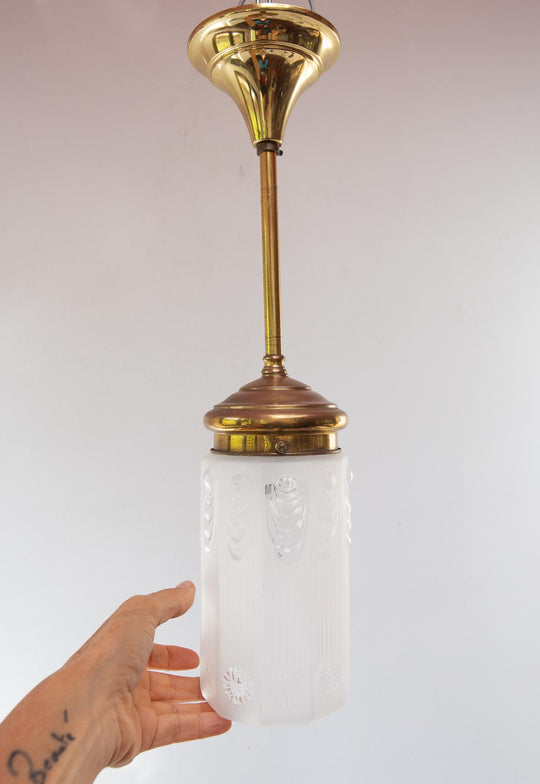 Pequeña lámpara techo art nouveau c. 1920s (10,5 cm)