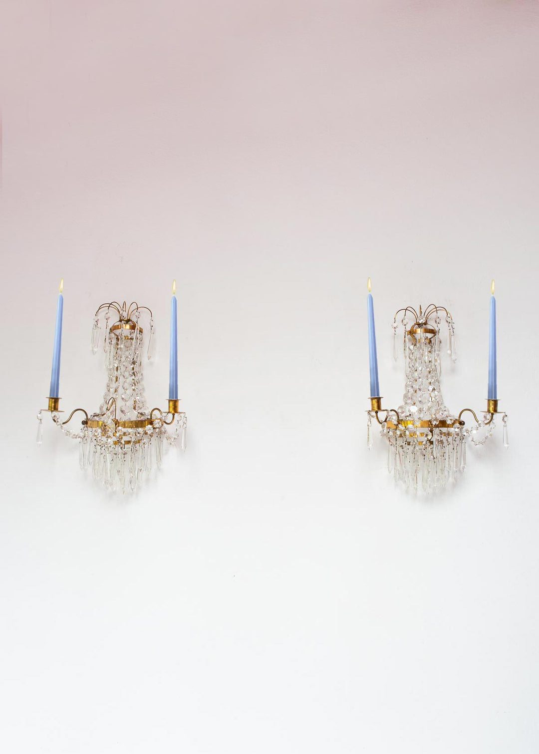 pareja apliques suecos estilo imperio con velas 