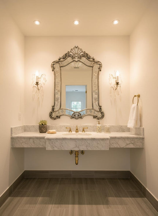 Pareja de apliques suecos latón patinado y cristales c. 1980s (35 cm)