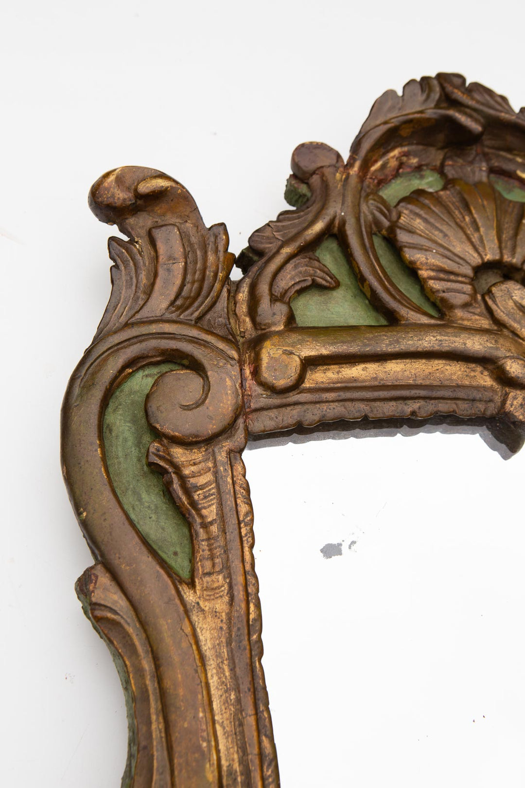 Espejo dorado francés antiguo estilo Luis XV, s. XIX (69 cm)