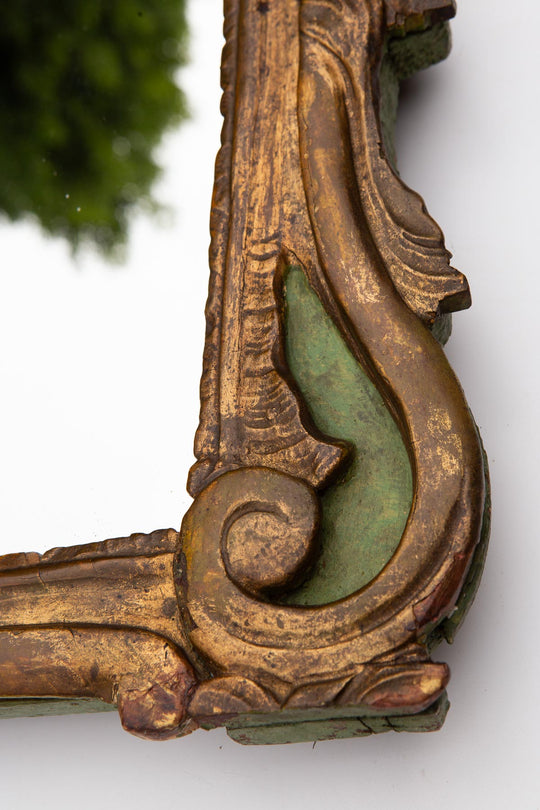 Espejo dorado francés antiguo estilo Luis XV, s. XIX (69 cm)