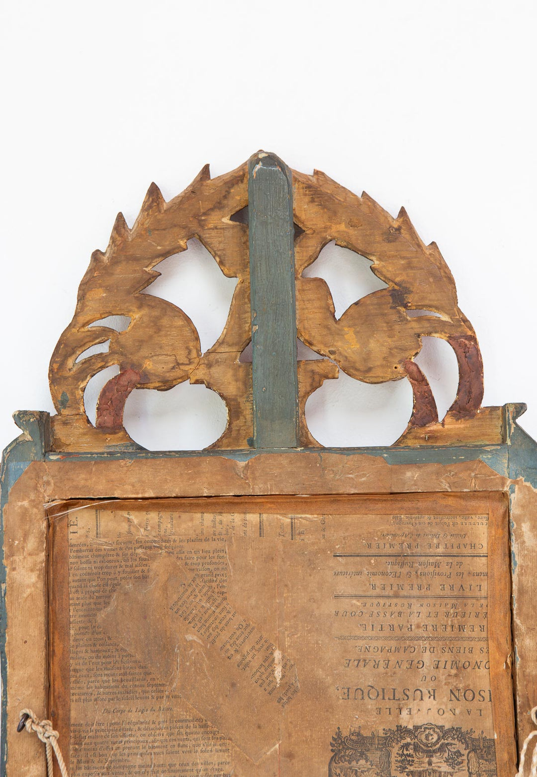 Antiguo espejo francés finales s. XVIII época Louis XVI (82,5*42,5 cm)