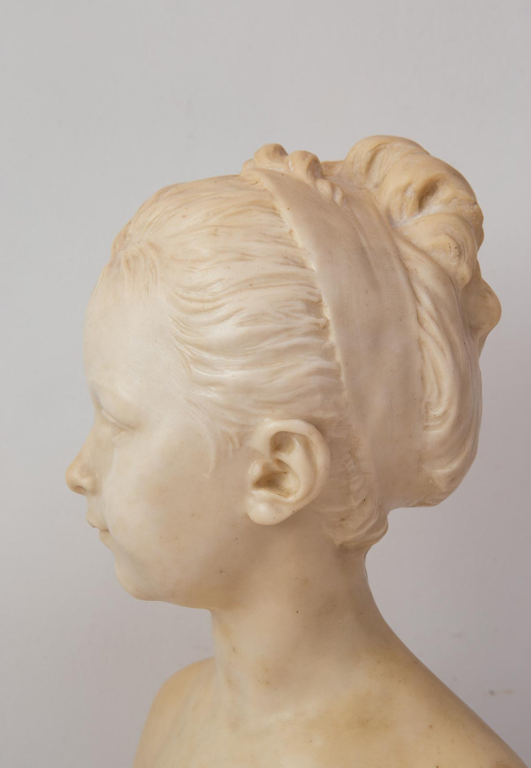 Buste En Cire Jeune Fille Louise Brongniart d' Après Jean Antoine Houdon busto cera s xix