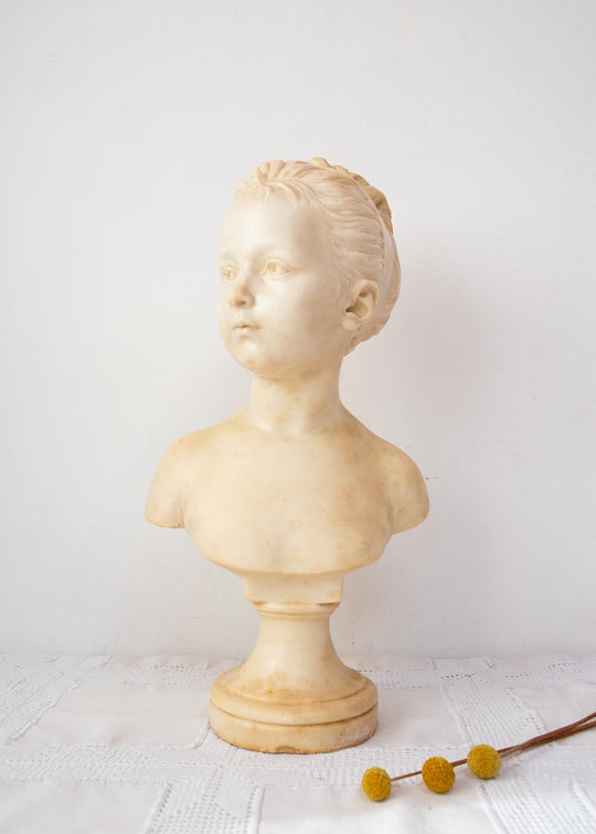 Buste En Cire Jeune Fille Louise Brongniart d' Après Jean Antoine Houdon busto cera s xix