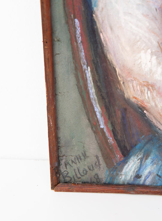 Retrato femenino al pastel francés año 1948 Fanny Billoud (72*51 cm)