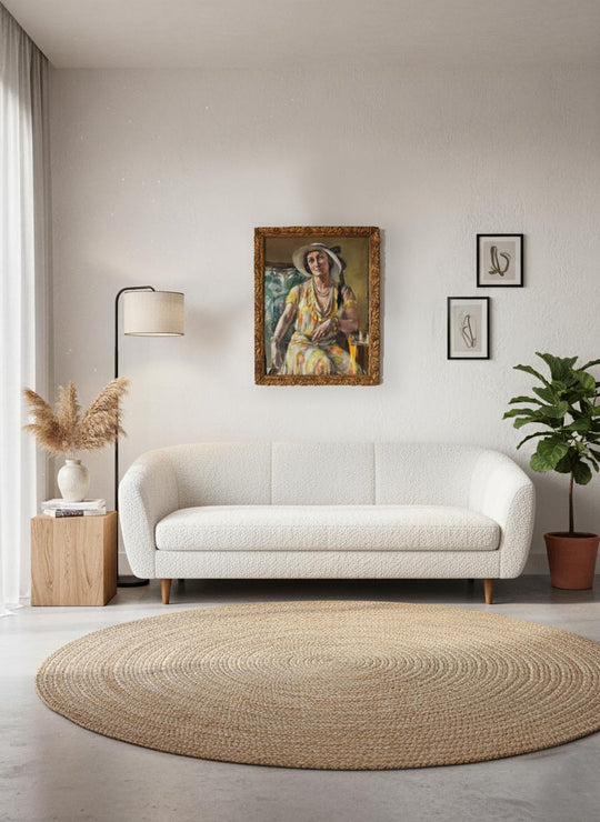 Retrato femenino al pastel con marco, Francia 1932 por Fanny Billoud (74*58 cm)