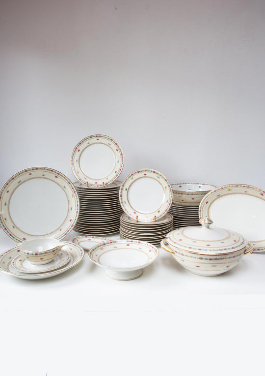 Antigua vajilla porcelana Limoges Charles Ahrenfeldt 1920s (55 PIEZAS)