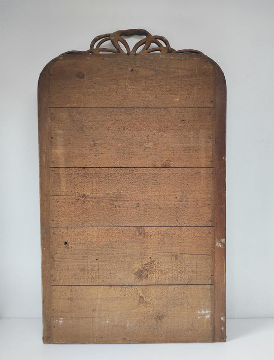 Gran espejo francés al mercurio estilo Louis XVI con copete lazo s. XIX (120*71 cm)