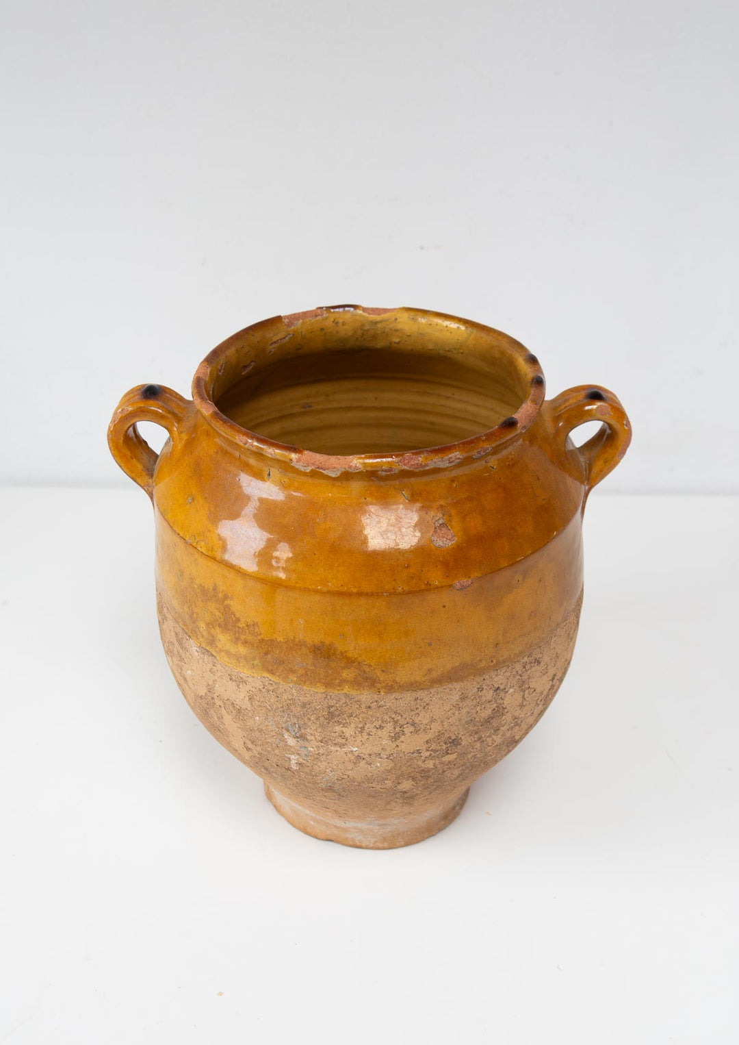 Vasija francesa barro esmaltado para confit s. XIX (26 cm alto)