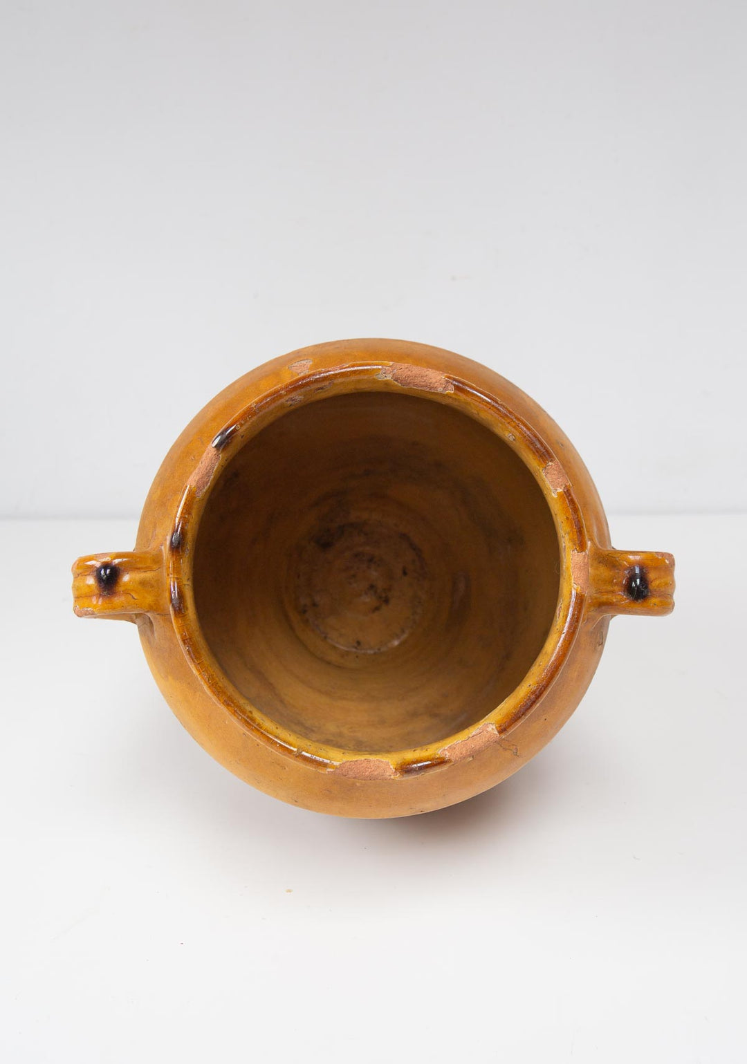 Vasija francesa barro esmaltado para confit s. XIX (26 cm alto)