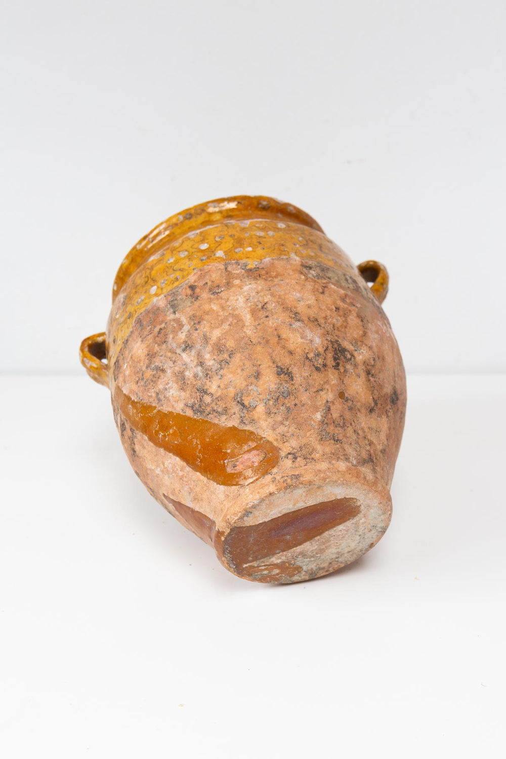 Vasija francesa barro esmaltado para confit s. XIX (23,5 cm alto)