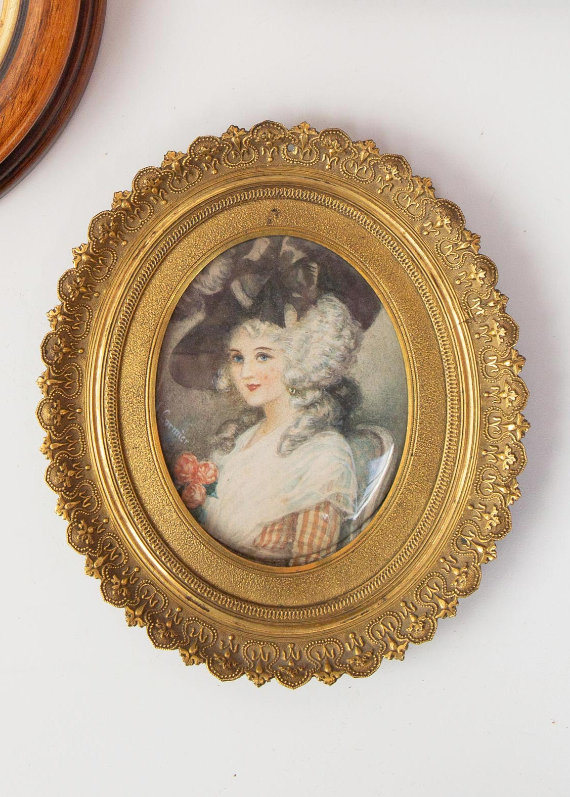 miniatura retrato femenino antiguo georgina duquesa devonshire